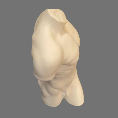 Matte White Porcelain Male Nude Statue-8"