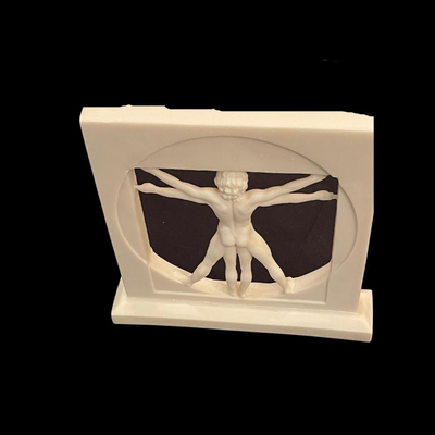 The Vitruvian Man Alabaster Sculpture - 9" x 9"