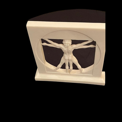 The Vitruvian Man Alabaster Sculpture - 9" x 9"