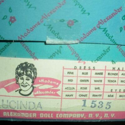 1983 Madame Alexander 14' Lucinda Doll in Pink Satin #1535 in Original Box