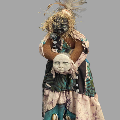 Linda Rosamanao Mixed Media Indian Woman - 14"