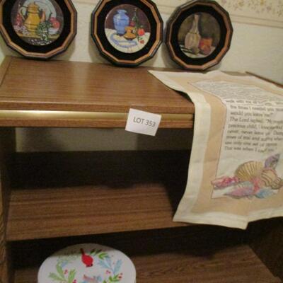 Oak Veneer Cart & Wall decor