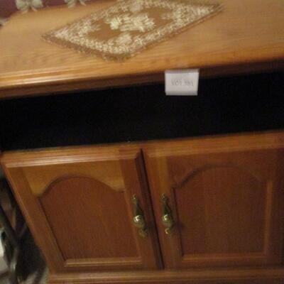 Oak Printer Stand w/swivel top