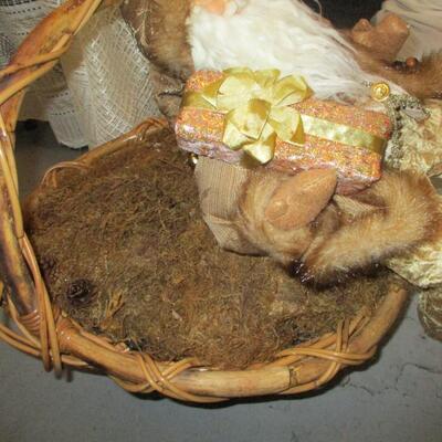 Santa and Woven Basket