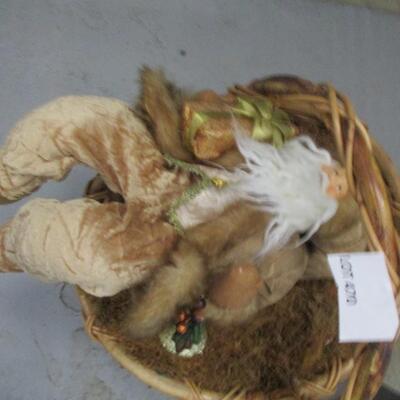 Santa and Woven Basket