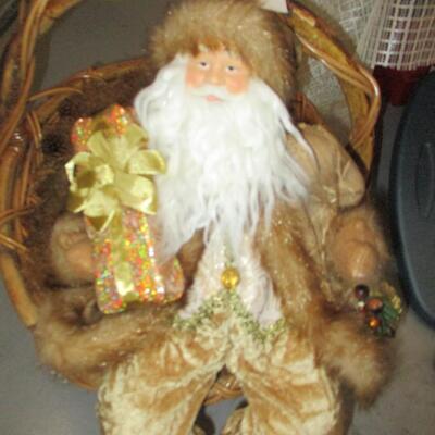 Santa and Woven Basket