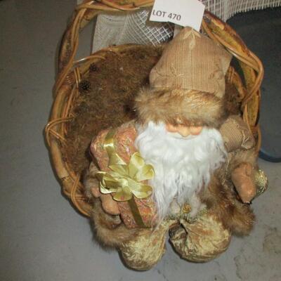 Santa and Woven Basket