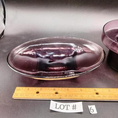 6 - purple glass lot