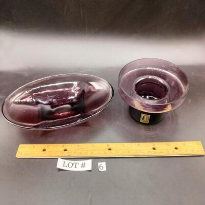 6 - purple glass lot