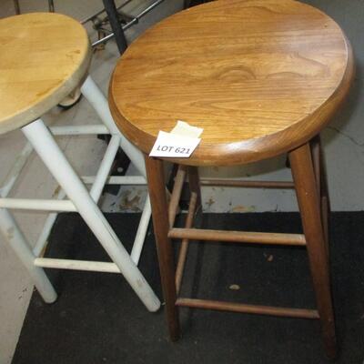 Two wooden stools
