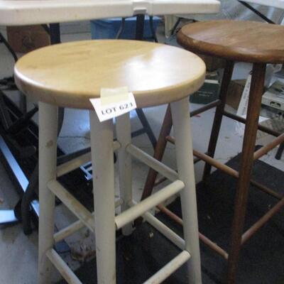 Two wooden stools