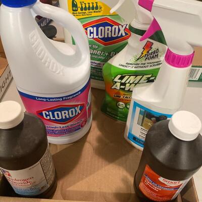 G41 cleaning chemicals and peroxide,Larger Clorox is almost full, smaller one is 1/4 full