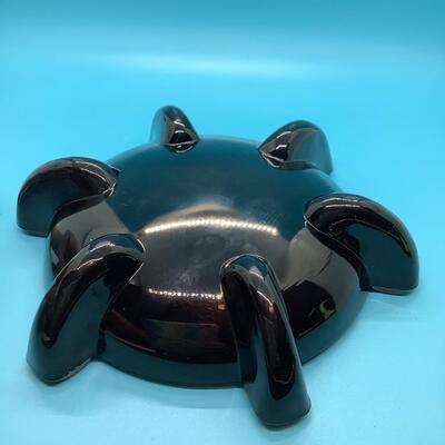 Black glass ashtray