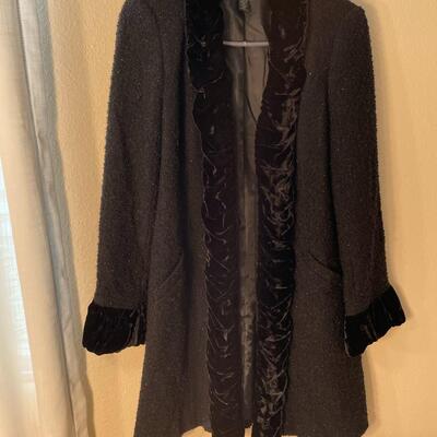 Lot 57  INC Black Velvet Collared Coat