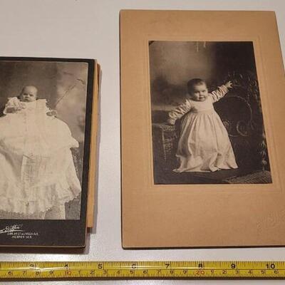Lot 61: (8) Antique Cabinet Card Photographs (featuring Babies & Children Fashion)
