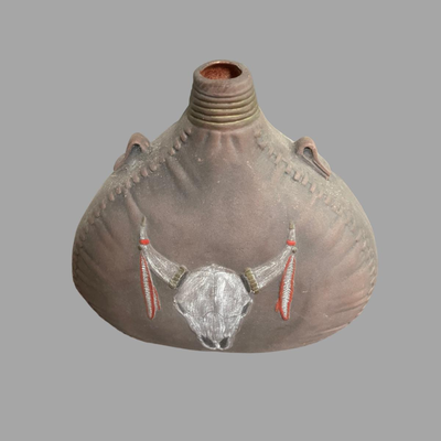 Ceramic Native American Decanter - 8 x 4