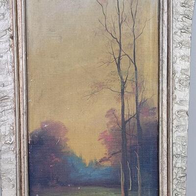 Lot 68: Antique Painting In an Antique Gold Gilt Wood Frame