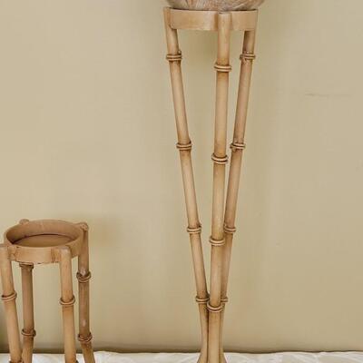 Lot 83: Metal Bamboo Candleholders with Decorative Balls