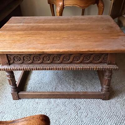 .Carved Wood end table