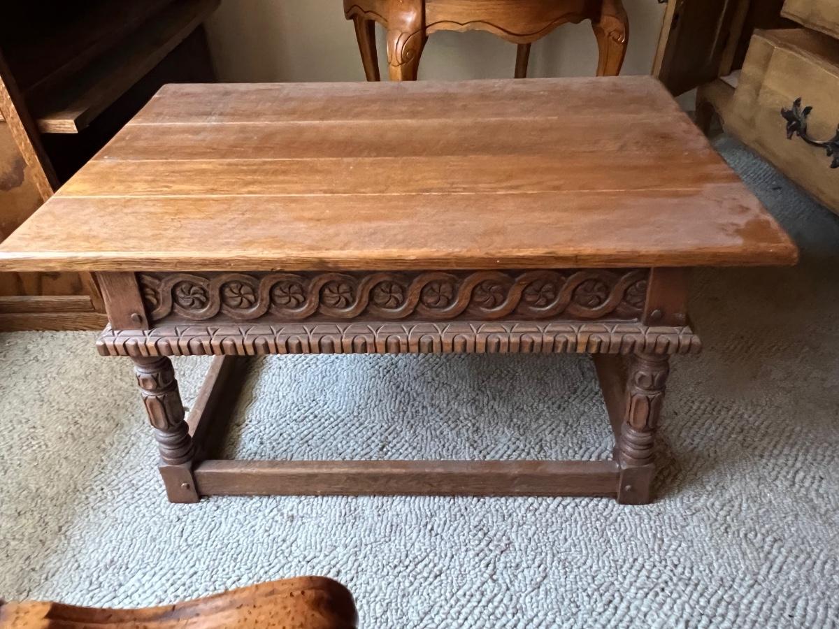 .Carved Wood end table