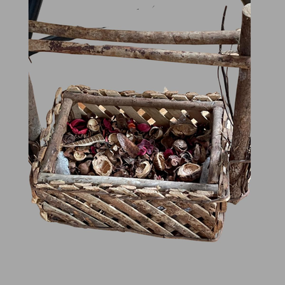 Rustic Basket Made out of Trees and Sticks