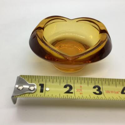 Amber glass sloped ashtray