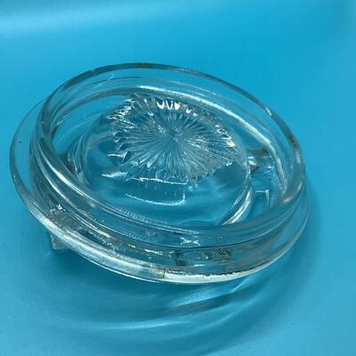 Clear glass ashtray