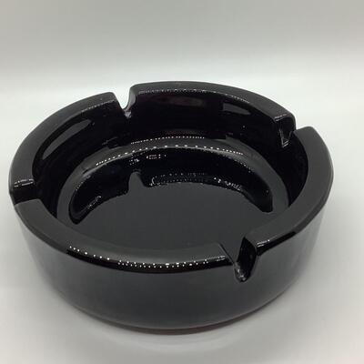 Black glass ashtray