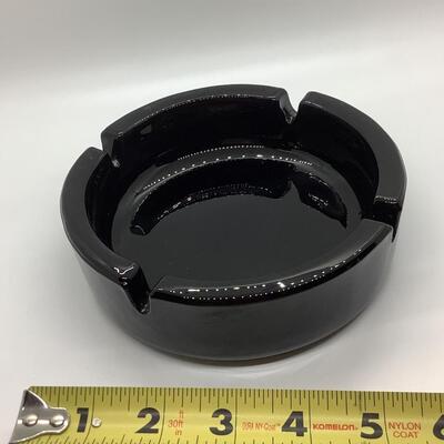 Black glass ashtray
