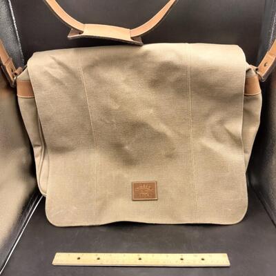 11 - Canvas Leather Messenger Bag