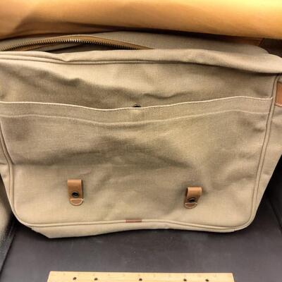 11 - Canvas Leather Messenger Bag