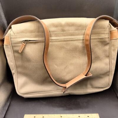 11 - Canvas Leather Messenger Bag