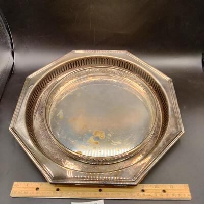 18 - 2 silverplate trays