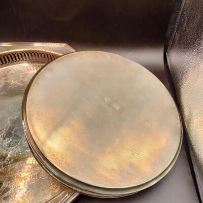 18 - 2 silverplate trays