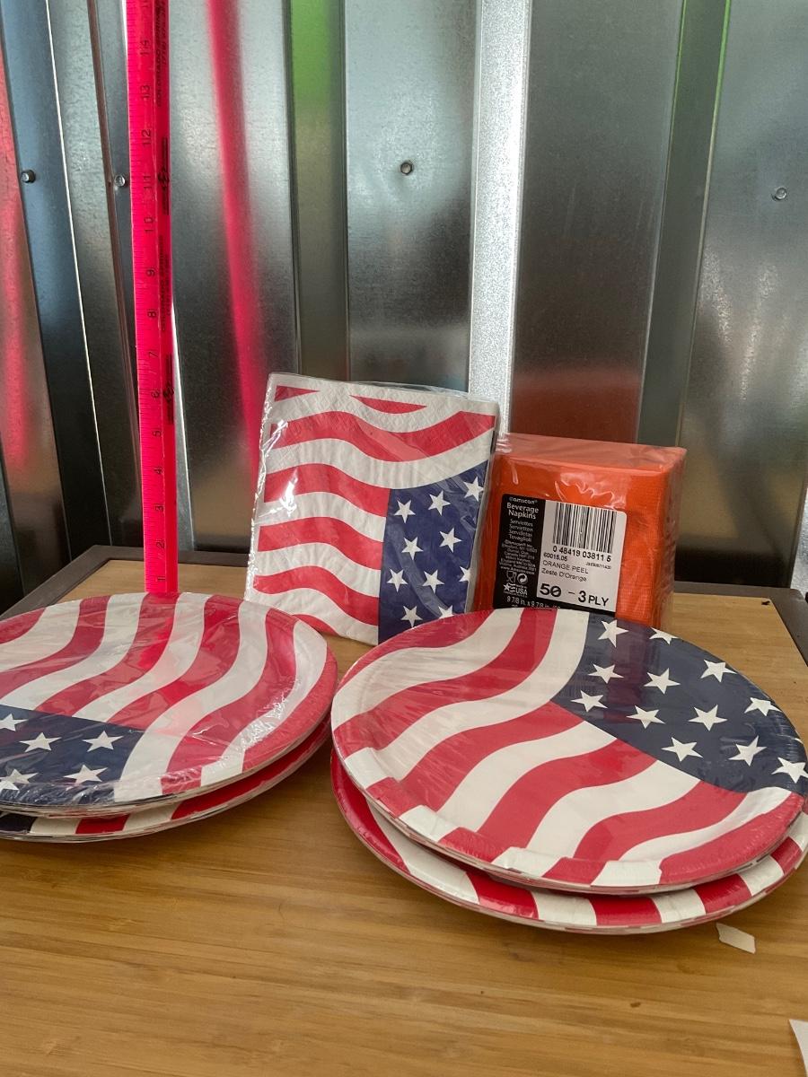 New Fourth of July plates and napkins.