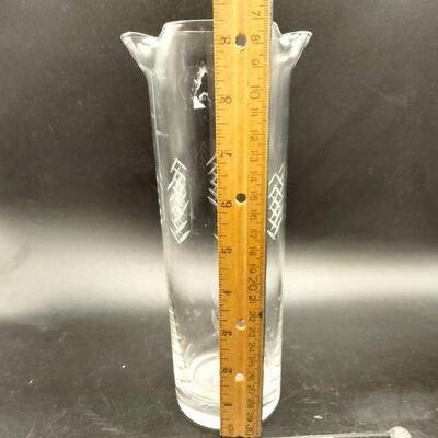 30 - vintage glass mixer with stick