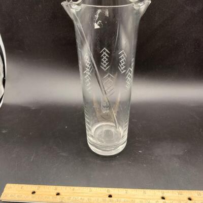 30 - vintage glass mixer with stick