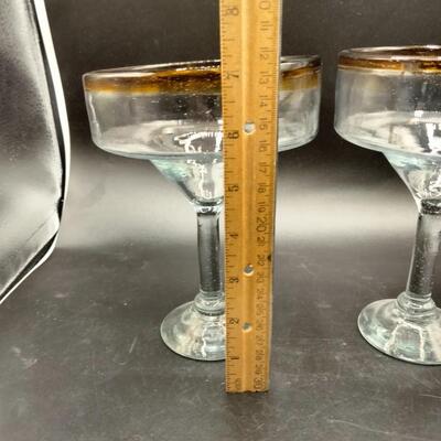 33 - mexican brown glass glasses