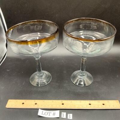 33 - mexican brown glass glasses