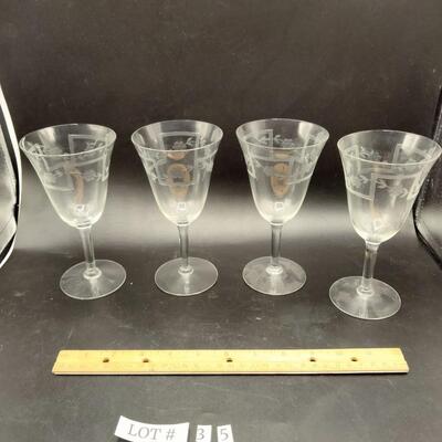 35 - vintage cut glass set