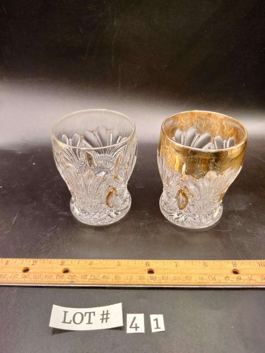 41 Antique glass cups