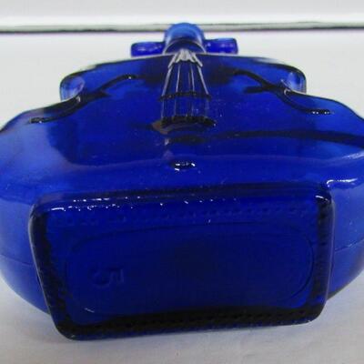 Cobalt Blue Violin Shaped Bottle Vase