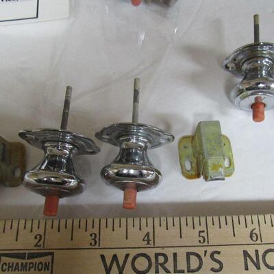 Interesting Vintage Kitchen Door Knobs and Hardware, Set of 13 With Screws