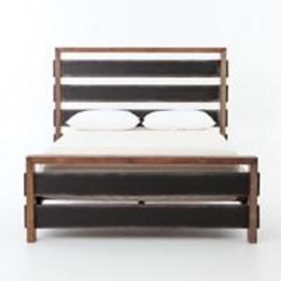 Bed 10 
Queen wood designer 4 HANDS BED  (ORIG $,3400)
H58" W65.5"  NOW $1399