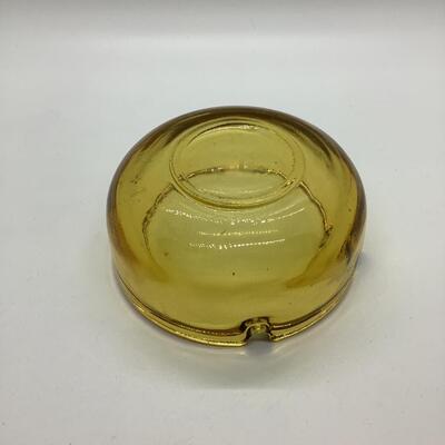 Yellow tint glass ashtray