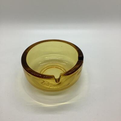 Yellow tint glass ashtray