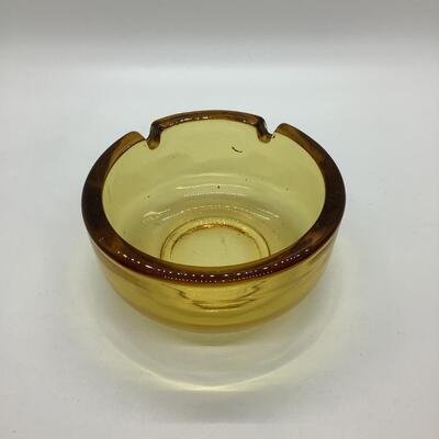 Yellow tint glass ashtray