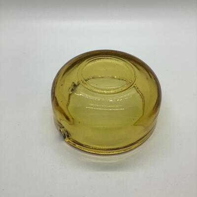 Yellow tint glass ashtray