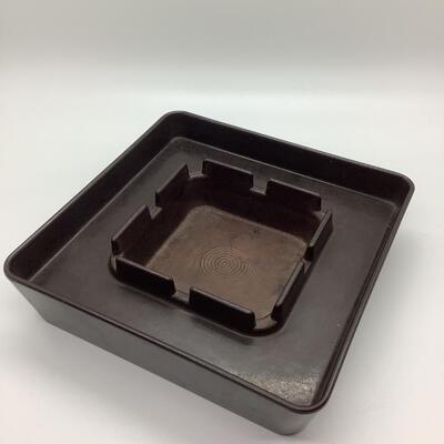 Brown square ashtray