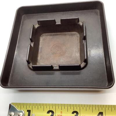 Brown square ashtray